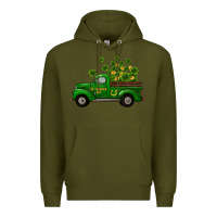 Army Green st patricks truck shamrock horseshoe gold Premium Hoodie - RanaPortraitStore