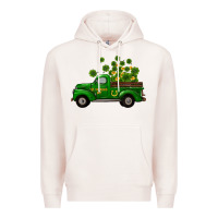 Pale Pink st patricks truck shamrock horseshoe gold Premium Hoodie - RanaPortraitStore