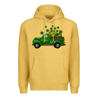 Antique Gold st patricks truck shamrock horseshoe gold Premium Hoodie - RanaPortraitStore