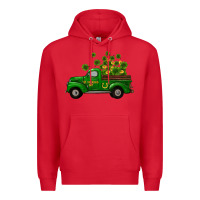 Red st patricks truck shamrock horseshoe gold Premium Hoodie - RanaPortraitStore