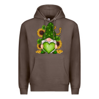 Coffee st patricks day shamrock sunflowers gnomes Premium Hoodie - RanaPortraitStore