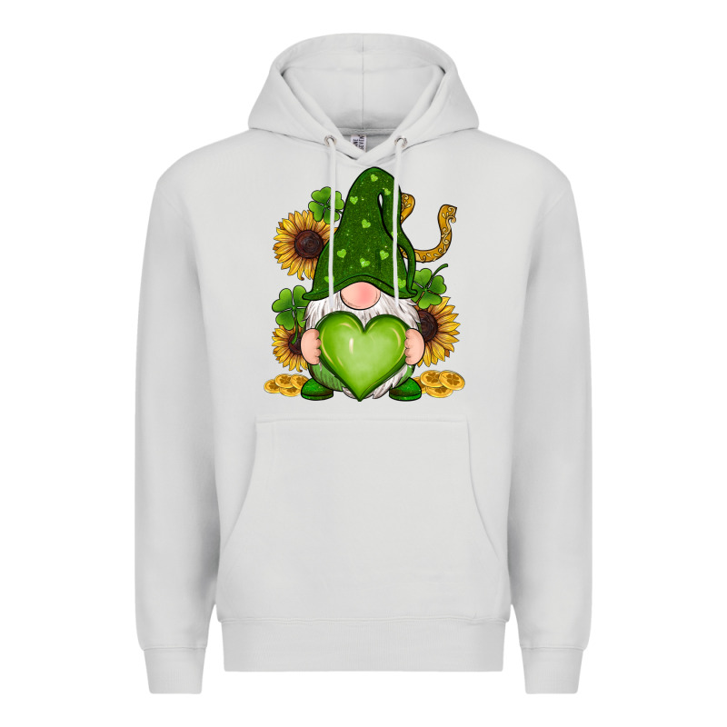 St Patricks Day Shamrock Sunflowers Gnomes Premium Hoodie by RanaPortraitStore | Teevron