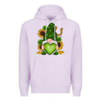 Lilac st patricks day shamrock sunflowers gnomes Premium Hoodie - RanaPortraitStore