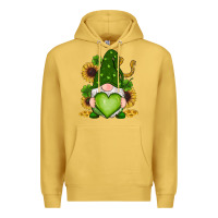 Antique Gold st patricks day shamrock sunflowers gnomes Premium Hoodie - RanaPortraitStore