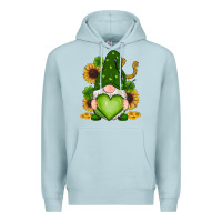Blue Mist st patricks day shamrock sunflowers gnomes Premium Hoodie - RanaPortraitStore