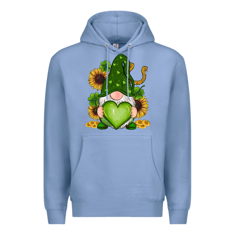 St Patricks Day Shamrock Sunflowers Gnomes Premium Hoodie by RanaPortraitStore | Teevron