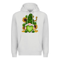 Dove Grey st patricks day shamrock sunflowers gnomes Premium Hoodie - RanaPortraitStore