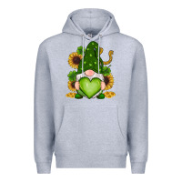 Heather Grey st patricks day shamrock sunflowers gnomes Premium Hoodie - RanaPortraitStore