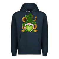 Navy st patricks day shamrock sunflowers gnomes Premium Hoodie - RanaPortraitStore