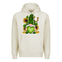 Oatmeal Heather st patricks day shamrock sunflowers gnomes Premium Hoodie - RanaPortraitStore