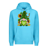 Ocean Blue st patricks day shamrock sunflowers gnomes Premium Hoodie - RanaPortraitStore