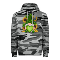 Slate Camo st patricks day shamrock sunflowers gnomes Premium Hoodie - RanaPortraitStore