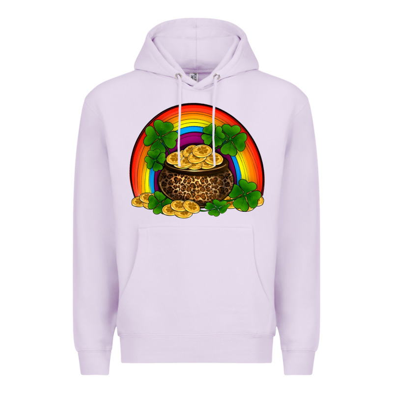 St Patricks Shamrock Gold Leopard Rainbow Premium Hoodie by RanaPortraitStore | Teevron
