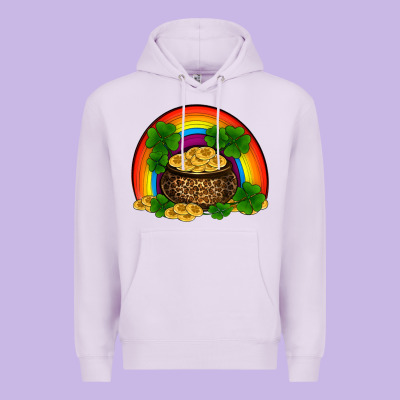 Premium Hoodie st patricks shamrock gold leopard rainbow