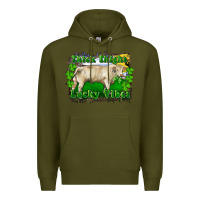 Army Green thick thighs lucky vibes charolais bull Premium Hoodie - RanaPortraitStore