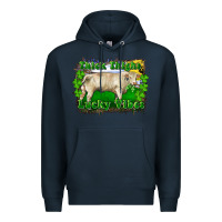 Navy thick thighs lucky vibes charolais bull Premium Hoodie - RanaPortraitStore
