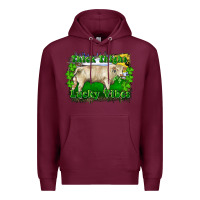Burgundy thick thighs lucky vibes charolais bull Premium Hoodie - RanaPortraitStore