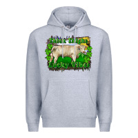 Heather Grey thick thighs lucky vibes charolais bull Premium Hoodie - RanaPortraitStore