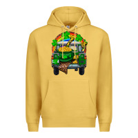 Antique Gold st patricks day truck with pot of gold horseshoe a Premium Hoodie - RanaPortraitStore