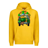 St Patricks Day Truck With Pot Of Gold Horseshoe A Premium Hoodie | Teevron