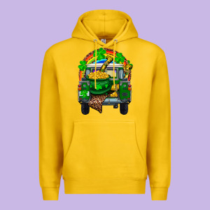 St Patricks Day Truck With Pot Of Gold Horseshoe A Premium Hoodie Designed By Ranaportraitstore