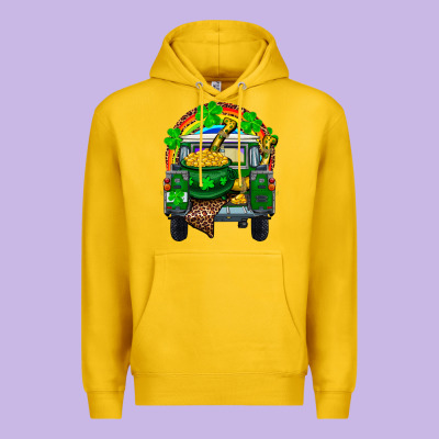 Premium Hoodie st patricks day truck with pot of gold horseshoe a