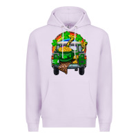 Lilac st patricks day truck with pot of gold horseshoe a Premium Hoodie - RanaPortraitStore