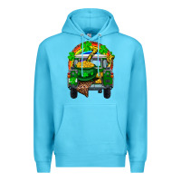 Ocean Blue st patricks day truck with pot of gold horseshoe a Premium Hoodie - RanaPortraitStore
