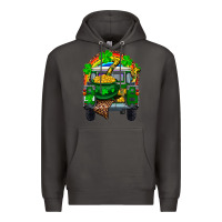 Smoke st patricks day truck with pot of gold horseshoe a Premium Hoodie - RanaPortraitStore