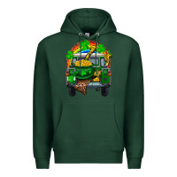 Sports Green st patricks day truck with pot of gold horseshoe a Premium Hoodie - RanaPortraitStore