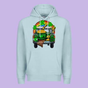 St Patricks Day Truck With Pot Of Gold Horseshoe A Premium Hoodie Designed By Ranaportraitstore