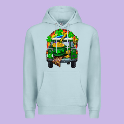 Premium Hoodie st patricks day truck with pot of gold horseshoe a