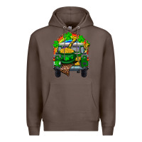 Coffee st patricks day truck with pot of gold horseshoe a Premium Hoodie - RanaPortraitStore