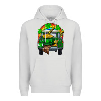 Dove Grey st patricks day truck with pot of gold horseshoe a Premium Hoodie - RanaPortraitStore