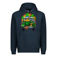 Navy st patricks day truck with pot of gold horseshoe a Premium Hoodie - RanaPortraitStore