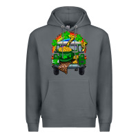 Rock st patricks day truck with pot of gold horseshoe a Premium Hoodie - RanaPortraitStore