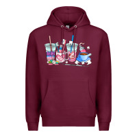 Burgundy dentist coffee cups Premium Hoodie - AdoDesignShop