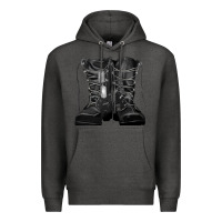 Charcoal Heather soldier boots Premium Hoodie - RanaPortraitStore