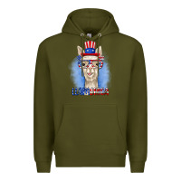 Army Green llamerica Premium Hoodie - RanaPortraitStore