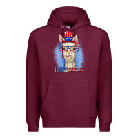 Burgundy llamerica Premium Hoodie - RanaPortraitStore