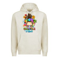 Oatmeal Heather messy bun summer vibes Premium Hoodie - RanaPortraitStore