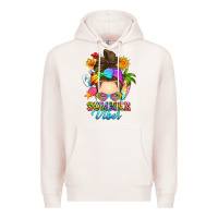 Pale Pink messy bun summer vibes Premium Hoodie - RanaPortraitStore