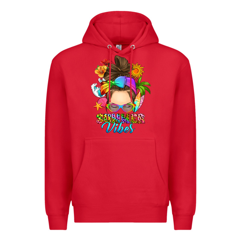 Messy Bun Summer Vibes Premium Hoodie by RanaPortraitStore | Teevron