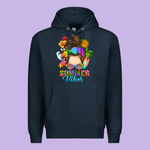Messy Bun Summer Vibes Premium Hoodie Designed By Ranaportraitstore