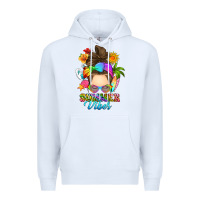 White messy bun summer vibes Premium Hoodie - RanaPortraitStore