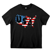 Black Usa Heavy Core Tee - CowhideDigitalArt
