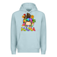 Blue Mist messy bun mama summer Premium Hoodie - RanaPortraitStore