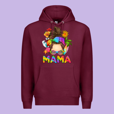 Premium Hoodie messy bun mama summer