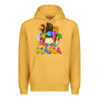 Mustard messy bun mama summer Premium Hoodie - RanaPortraitStore