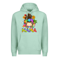Seafoam messy bun mama summer Premium Hoodie - RanaPortraitStore